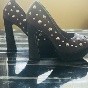 Gray and Silver Platform Shoes